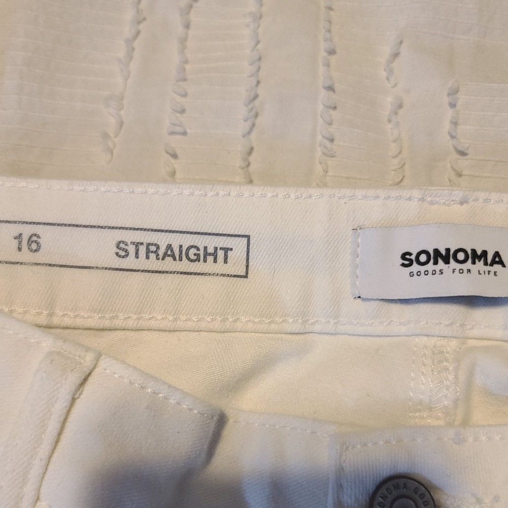 New Sonoma White Jeans Sz 16R Straight - Picture 4 of 8